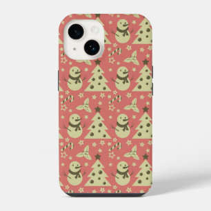 Coque Pour iPhone 14 Arbres de Noël rétro houx baie étoile canne à sucr