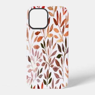 Coque iPhone 12 Arbres rétro, aquarelle motif sans couture.