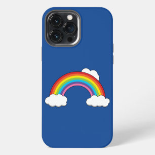 Etui iPhone 13 Pro Max Arc-en-ciel avec des nuages blancs