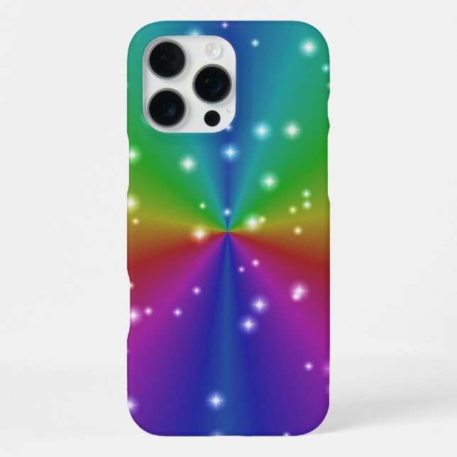 Coque iPhone Arc en ciel avec étoiles (Verso)