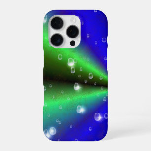 Coque iPhone 16 Pro Arc-en-ciel bleu vert dans l'optique cuir peau d'é