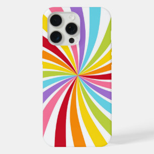 Coque iPhone 15 Pro Max Arc-en-ciel Coloré Tourbillon Style Moderne Amusan
