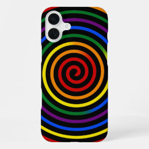 Coque iPhone 16 Plus Arc-en-ciel de fierté hypnotisé