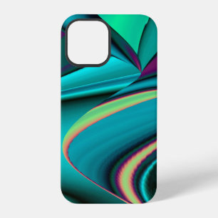 Coque iPhone 12 Pro Arc-en-ciel métallique Abstrait futuriste