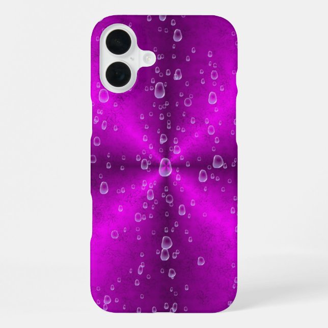 Coque iPhone Arc-en-ciel rose avec gouttes de pluie (Verso)