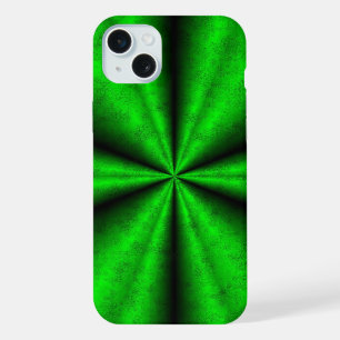 Coque iPhone 15 Plus Arc-en-ciel vert dans l'optique en cuir de peau d'