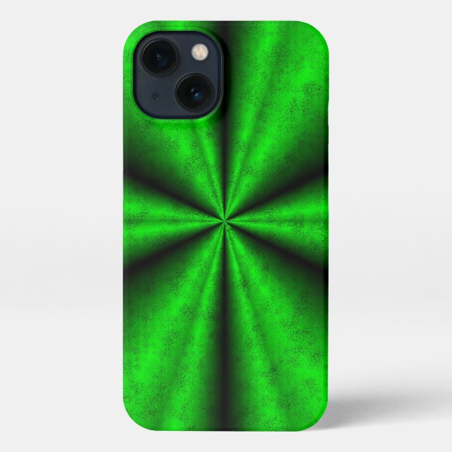Coque iPhone Arc-en-ciel vert en cuir d'éléphant Optik (Verso)
