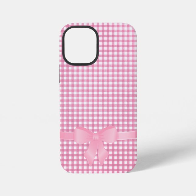 Coque iPhone arc rose sur en vichy Coque-coque iphone Mate (Verso)