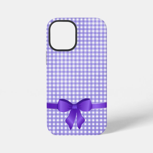 Coque iPhone arc violet sur en vichy (Verso)