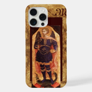 Coque iPhone 15 Pro Max ARCHANGE SAINT MICHAEL AVEC DRAGON monogramme