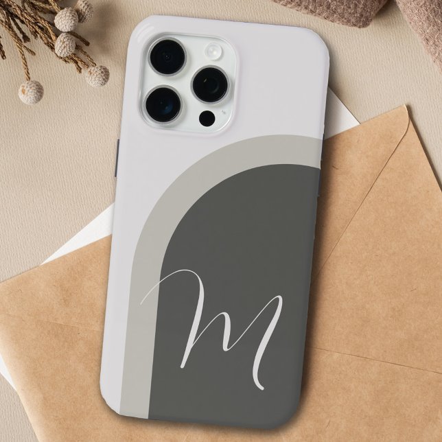 Coque iPhone Arche Boho élégant avec Monogramme de script (Créateur téléchargé)