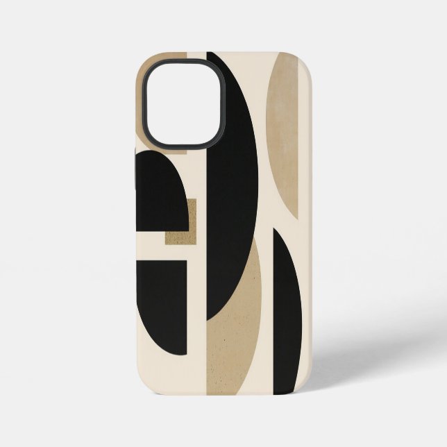 Coque iPhone Arches du désert : Composition en noir et beige (Verso)