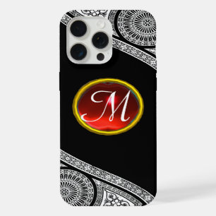Coque iPhone 15 Pro Max ARCHITECTE DE LA RENAISSANCE Monogramme de gemme n