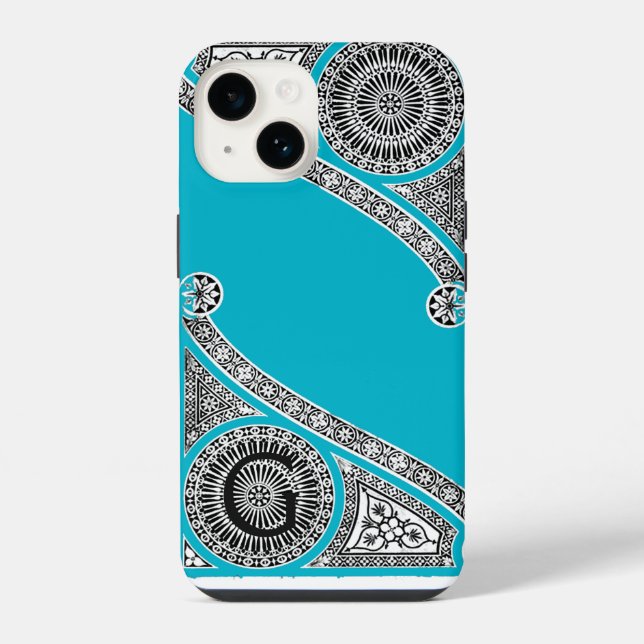 Coque iPhone ARCHITECTE DE LA RENAISSANCE Scruba Blue Monogram (Verso)
