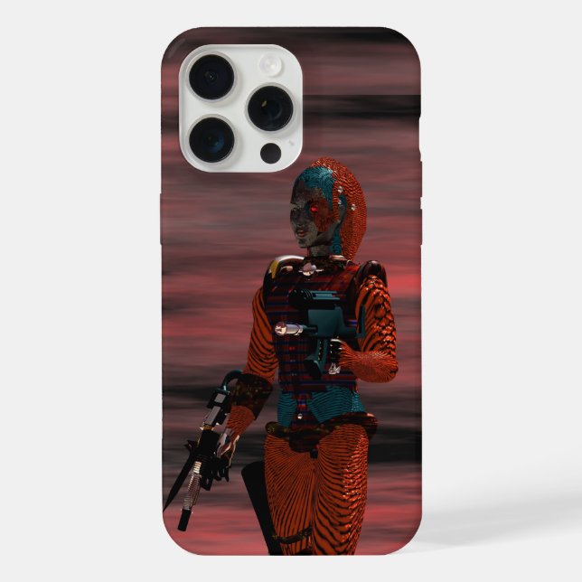 Coque iPhone ARES CYBORG, RED SUNSET Science Fiction, Sci-Fi (Verso)