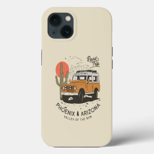 Etui iPhone 13 Arizona Désert Coucher de soleil Road Trip Cactus