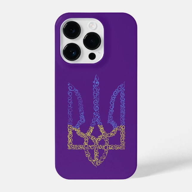 Coque iPhone Armoiries de l'Ukraine trident motif de la spirale (Verso)
