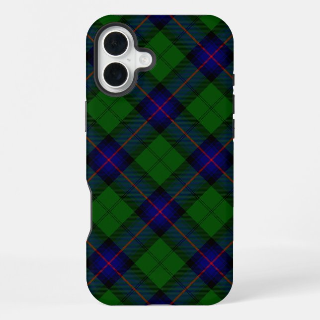 Coque iPhone Armstrong tartan bleu et vert carreaux (Verso)