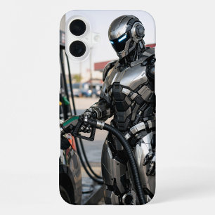 Coque iPhone 16 Plus Arrêt de carburant futuriste