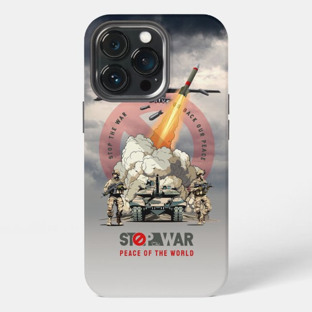 Coque iPhone Arrêtez la guerre (Dos)