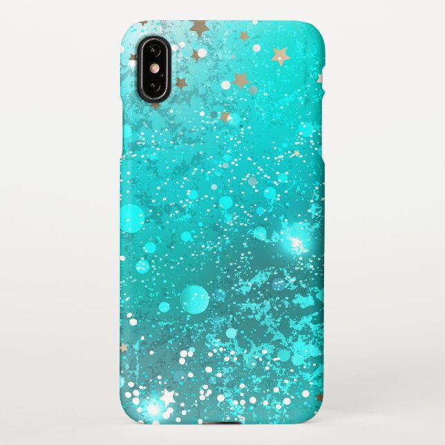 Coque iPhone Arrière - plan à huile Turquoise de la menthe (Dos)