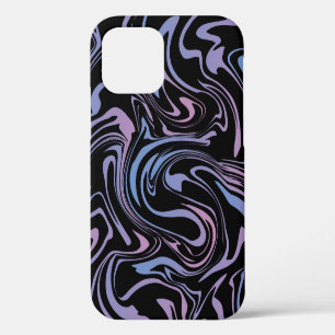 Coque iPhone 12 arrière - plan Abstrait. Marbre liquide. grippe Ar