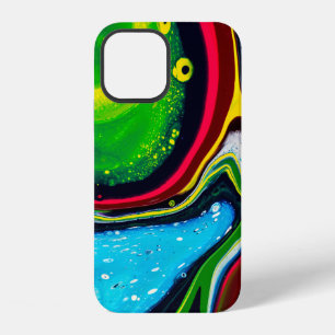 Coque iPhone 12 arrière - plan Abstrait peint à la main, acrylique