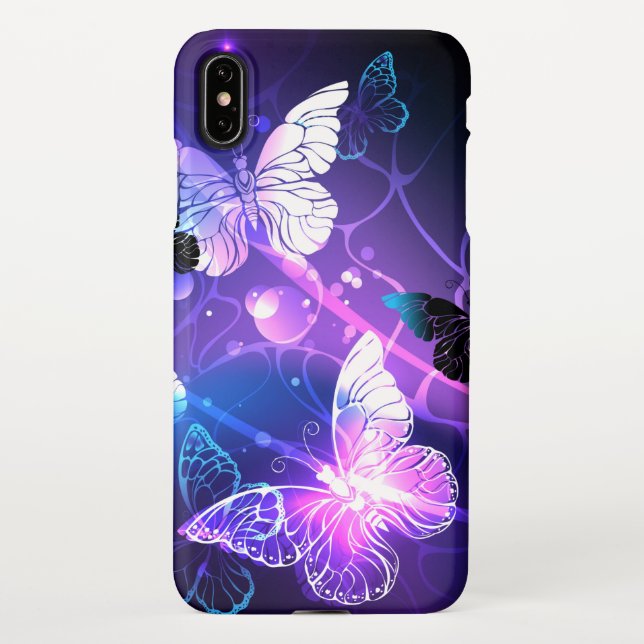 Coque iPhone Arrière - plan aux papillons de nuit (Dos)
