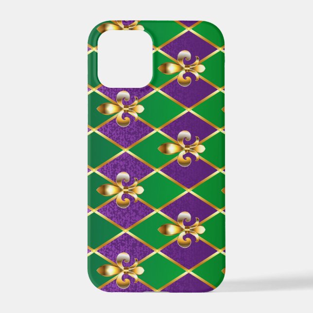 Coque iPhone Arrière - plan de bijoux Mardi Gras (Verso)