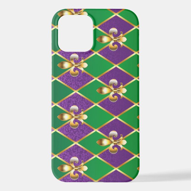 Coque iPhone Arrière - plan de bijoux Mardi Gras (Verso)