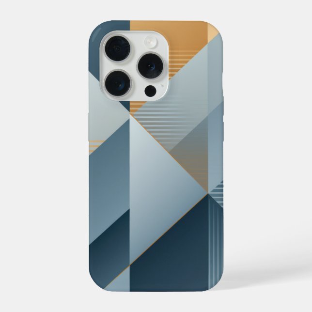 Coque iPhone Arrière-plan de formes géométriques en gris (Verso)