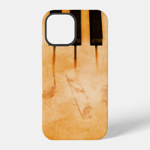 Coque iPhone 12 arrière - plan de musique Abstraite - Clavier et m