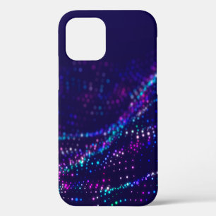 Coque iPhone 12 Arrière - plan de science-fiction. Ondes numérique