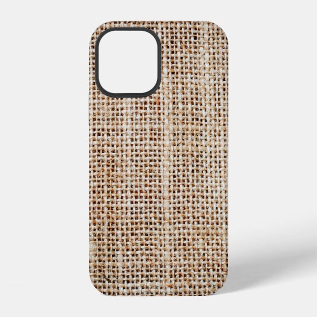 Coque iPhone Arrière-plan de toile de jute  (Verso)
