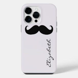 Coque Pour Pour iPhone 14 Pro Max Arrière - plan en argent ordinaire de Moustache