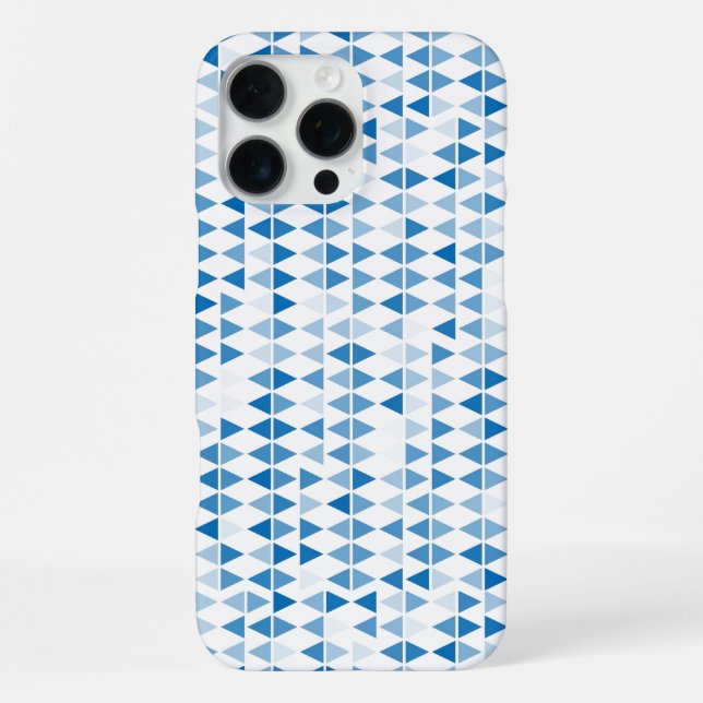 Coque iPhone arrière - plan motif triangle bleu (Verso)