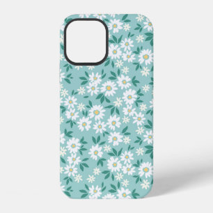 Coque iPhone 12 arrière - plan vintage fleuri. Patch vintage trans