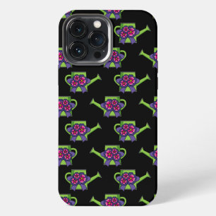 Etui iPhone 13 Pro Max Arrosoir mignon avec bouquet de fleurs