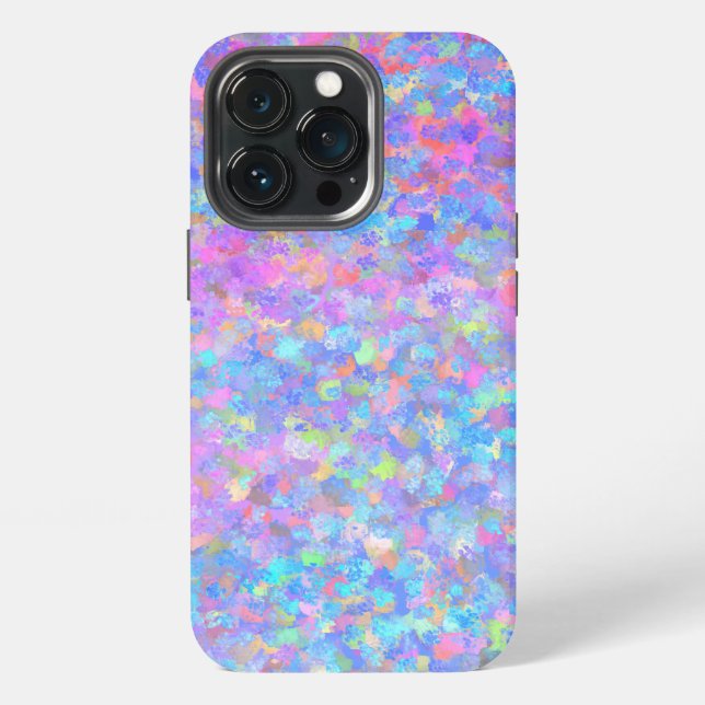 Coque iPhone Art à points multicolores (Dos)