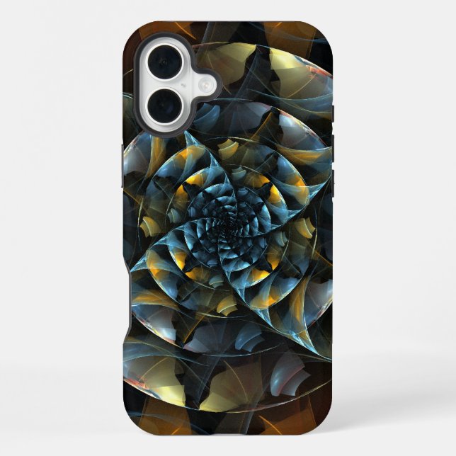 Coque iPhone Art abstrait à roue dentée (Verso)