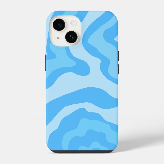 Coque iPhone art abstrait bleu (Verso)