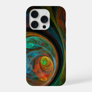 Coque iPhone 15 Pro Art abstrait bleu de la renaissance