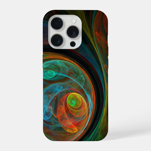 Coque iPhone Art abstrait bleu de la renaissance (Verso)