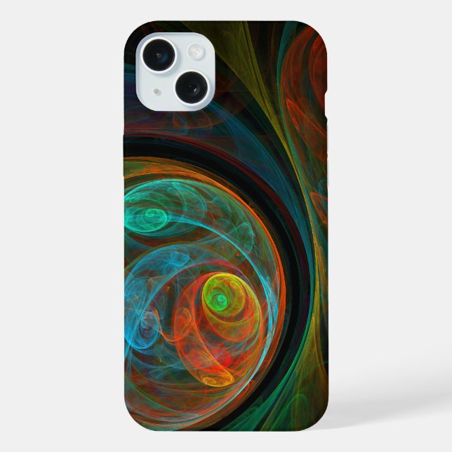 Coque iPhone Art abstrait bleu de renaissance (Verso)