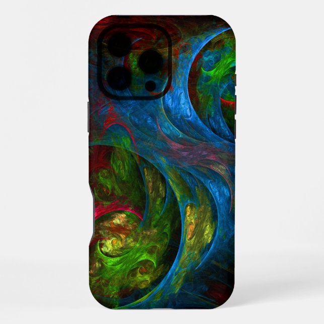 Coque iPhone Art abstrait bleu Genesis (Verso)