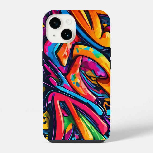 Coque iPhone Art abstrait de style graffiti (Verso)