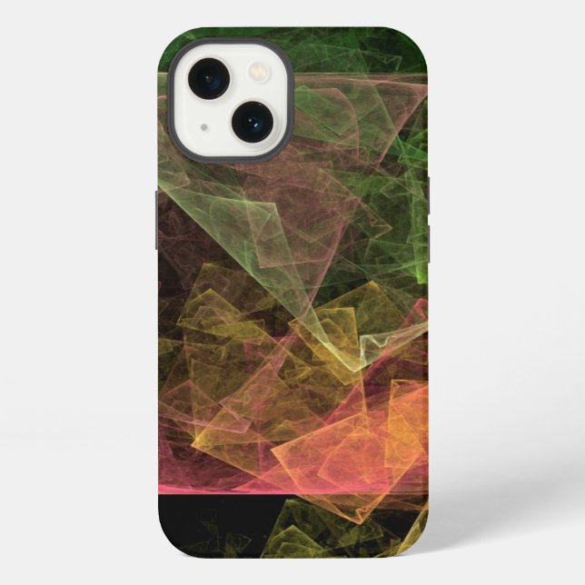 Coque iPhone Art abstrait espace cubique (Verso)