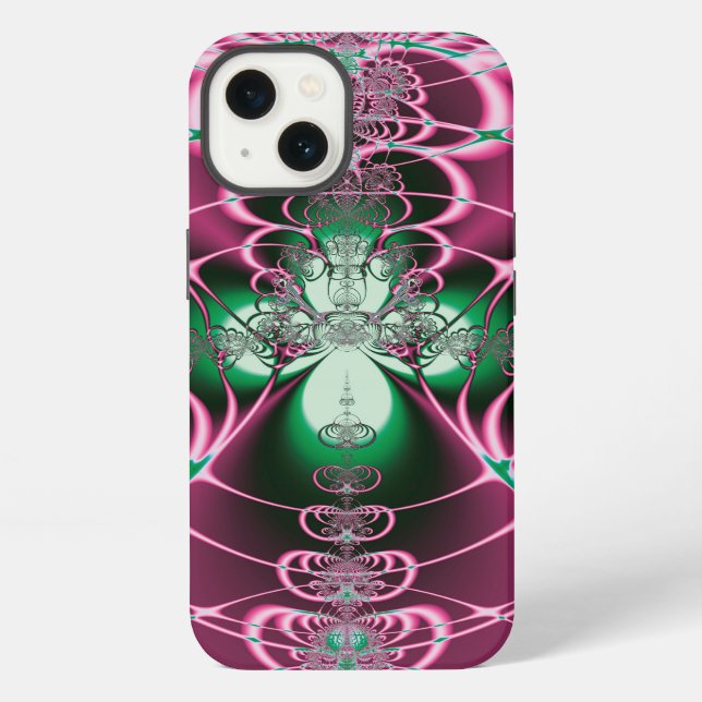 Coque iPhone Art Abstrait Fleur Rouge (Verso)