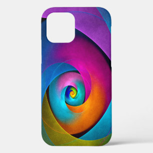 Coque iPhone 12 Art abstrait floral moderne motif bleu rose #17