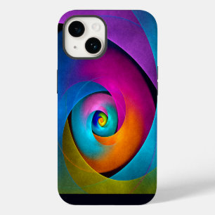 Coque Pour iPhone 14 Art abstrait floral moderne motif rose bleu #17